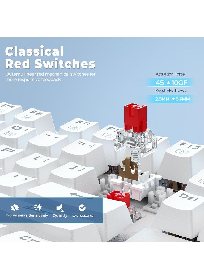 Redragon Kumara K552RGB- White - Chromo RGB - Red Switch Wired Mechanical Gaming Keyboard - Image 2