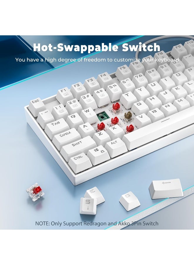 Redragon Kumara K552RGB- White - Chromo RGB - Red Switch Wired Mechanical Gaming Keyboard - Image 4