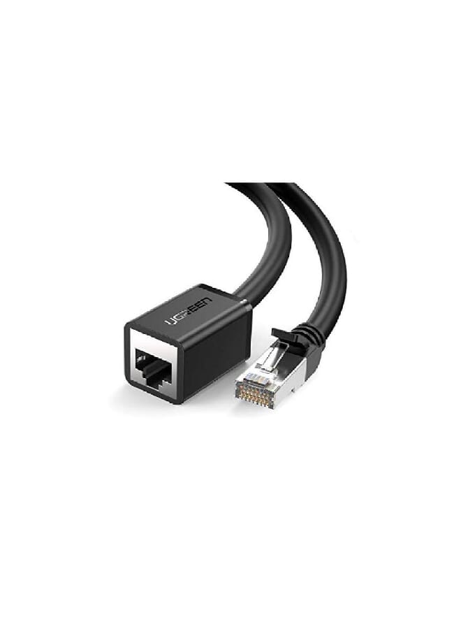 Ugreen - UGREEN Ethernet Extension Cable Network Cat6 Extension Patch Cable RJ45 Cords Shielded Male to Female Connector (10FT) Black - Image 1