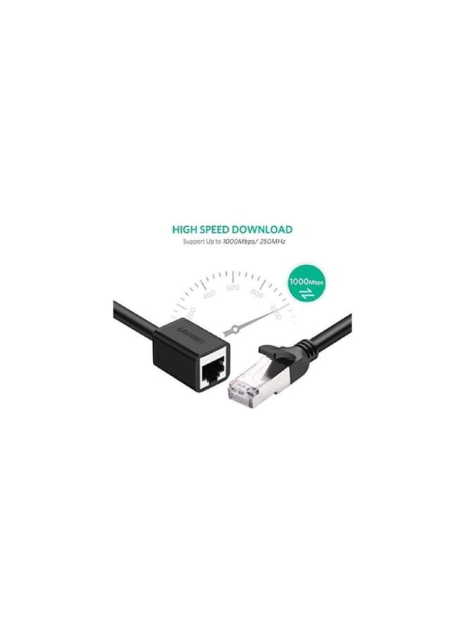 Ugreen - UGREEN Ethernet Extension Cable Network Cat6 Extension Patch Cable RJ45 Cords Shielded Male to Female Connector (10FT) Black - Image 1