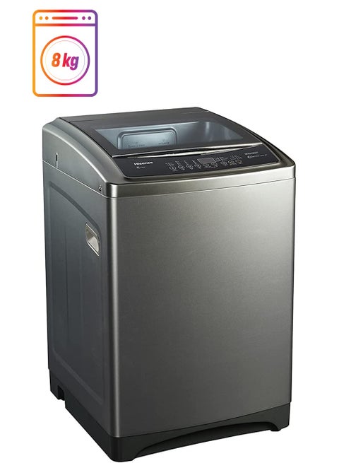 8 Kg Top Loading Washing Machine Free Standing 8 kg 220 W WTJD802T Titanium