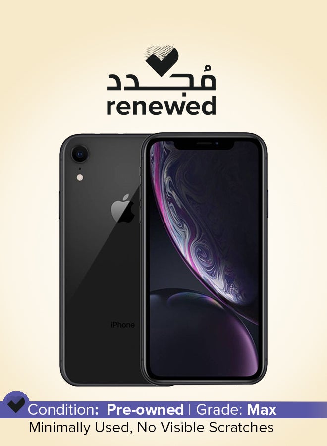 ابل  تم تجديده - هاتف iPhone XR مزود ببرنامج Facetime باللون الأسود وذاكرة سعة 256 جيجابايت ويدعم تقنية 4G LTE - Image 1