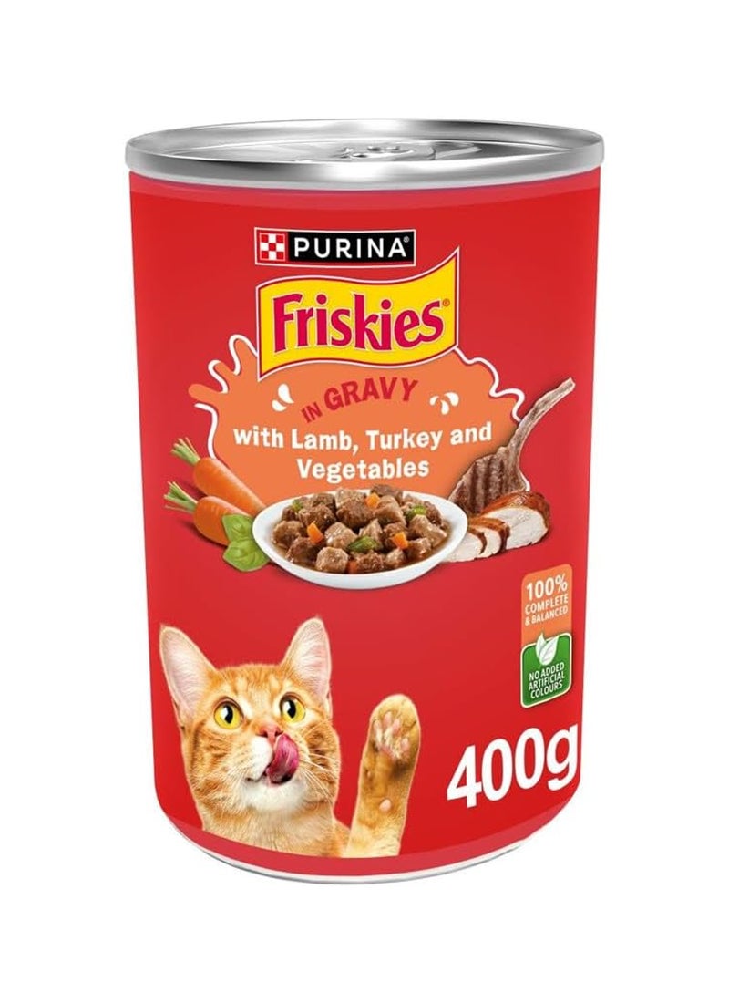 PURINA Friskies Lamb Turkey And Vegetables In Gravy Wet Cat Food 400grams - Image 1