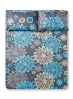 RISHAHOME 3-Piece 180 TC Premium Collection Queen Size Oslo Gray Flat Bedsheet And Pillow Case Set Includes 1x Bedsheet 240x254 cm, 2x Pillow Cases 50x75 cm Cotton Multicolour  - Image 1