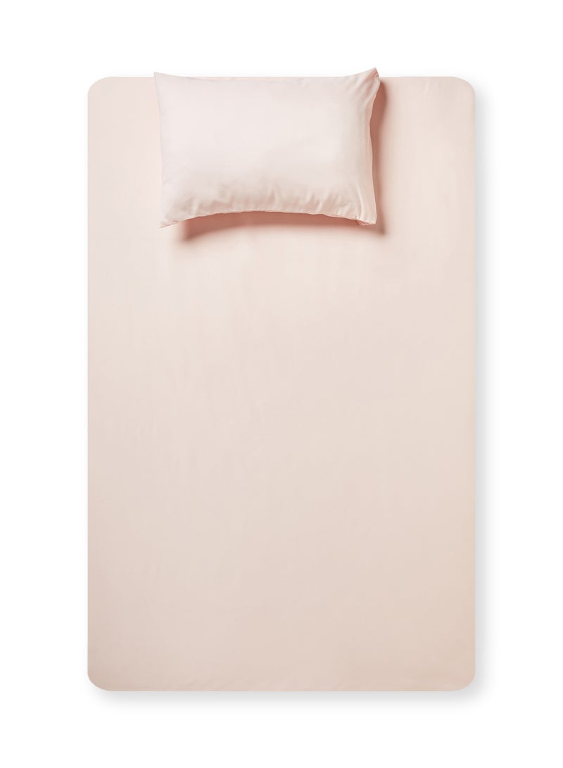 Rahalife 2- Piece Fitted Bedsheet Set Twin Size Microfiber Taupe  - Image 1