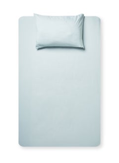 Rahalife 2- Piece Fitted Bedsheet Set Twin Size Microfiber Baby Blue  - Image 1