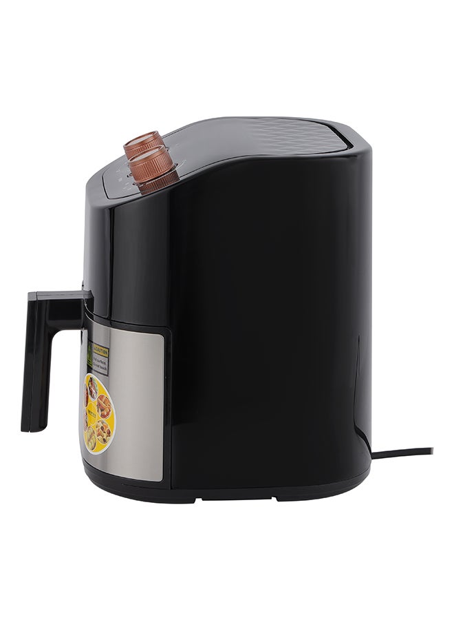 KRYPTON - Air Fryer, Non-Stick Pot with Rack, Oil and Fat Free Cooking/ Time and Temperature Adjustable, Vortex Technology for Making Fries, Steak, Chicken, Meat, Bread 4.5 L 1600 W KNAF6228N Black/Silver - Image 1