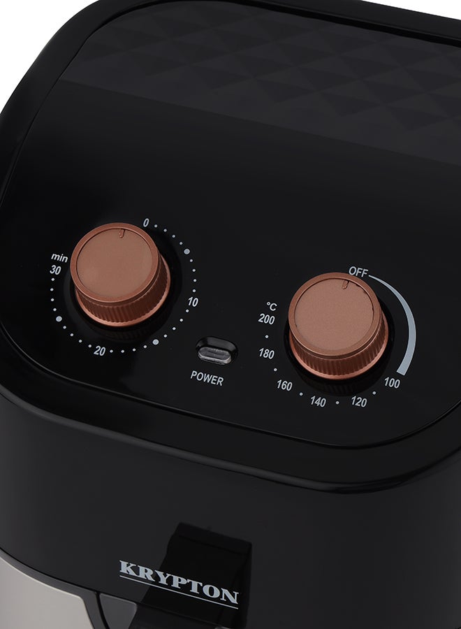 KRYPTON - Air Fryer, Non-Stick Pot with Rack, Oil and Fat Free Cooking/ Time and Temperature Adjustable, Vortex Technology for Making Fries, Steak, Chicken, Meat, Bread 4.5 L 1600 W KNAF6228N Black/Silver - Image 1