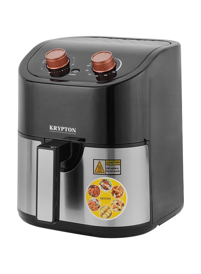 KRYPTON - Air Fryer, Non-Stick Pot with Rack, Oil and Fat Free Cooking/ Time and Temperature Adjustable, Vortex Technology for Making Fries, Steak, Chicken, Meat, Bread 4.5 L 1600 W KNAF6228N Black/Silver - Image 1