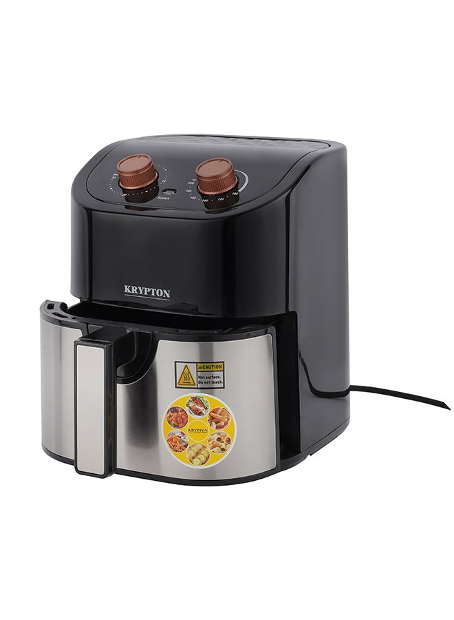 KRYPTON - Air Fryer, Non-Stick Pot with Rack, Oil and Fat Free Cooking/ Time and Temperature Adjustable, Vortex Technology for Making Fries, Steak, Chicken, Meat, Bread 4.5 L 1600 W KNAF6228N Black/Silver - Image 1