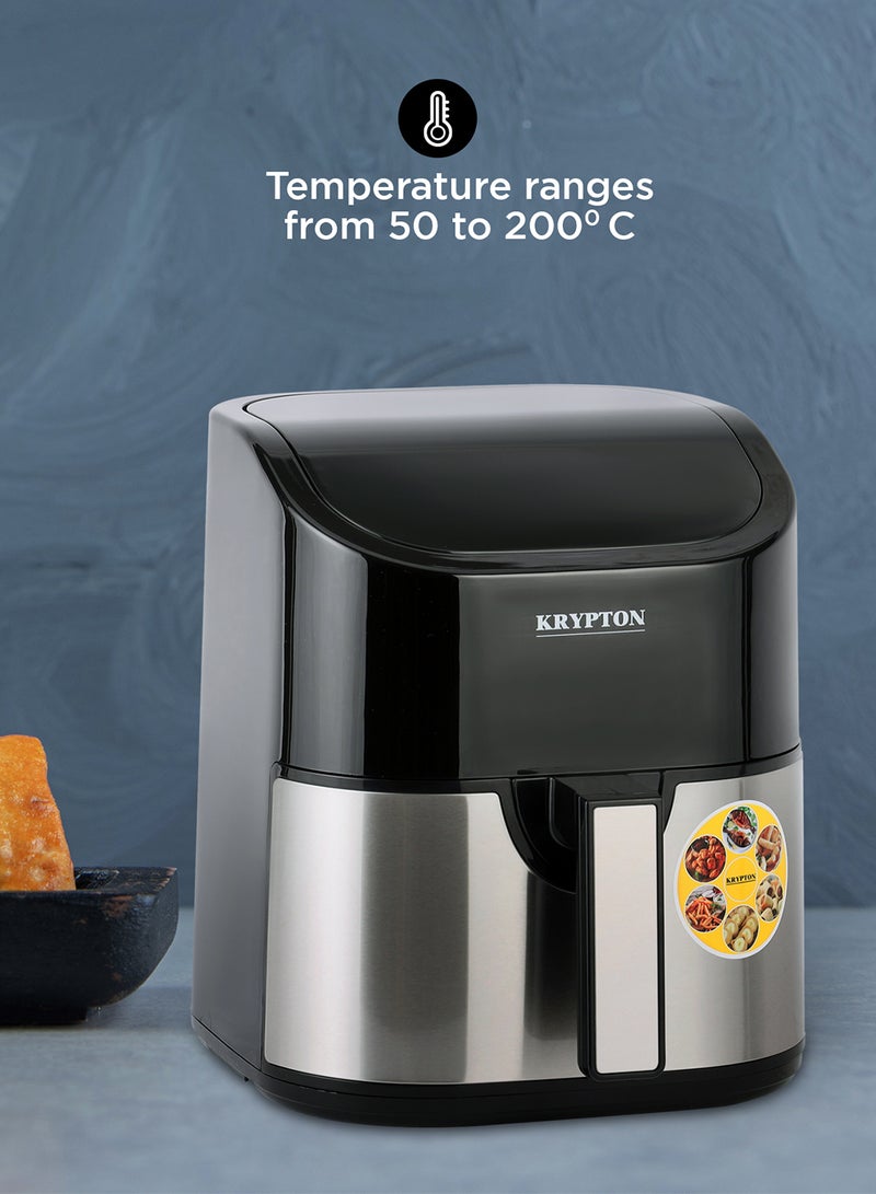 KRYPTON Digital Air Fryer With Sensor Touch Control Panel, Oil & Fat Free, LED Display, Hot Circulation Technology 4.5 L 1600 W KNAF6227N Silver/Black - Image 5