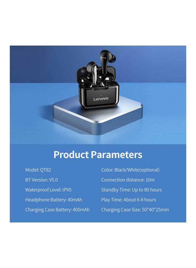 لينوفو سماعة رأس QT82 TWS لاسلكية BT أسود - Image 5
