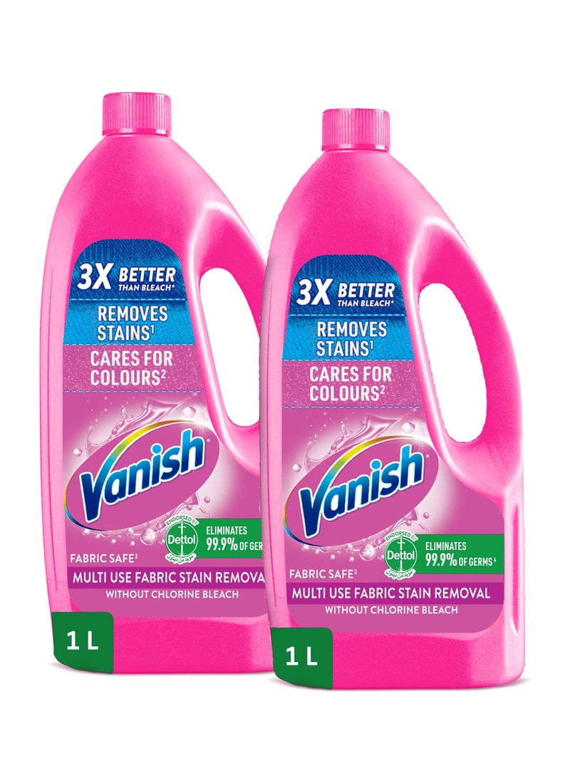 Vanish Colour Safe Fabric Stain Remover Liquid Pack Of 2 pink 1Liters  - Image 1