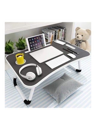Foldable Laptop Table With Cup Holder Combination Material Multicolour 40.5 x 60 x 5.5cm - view 2