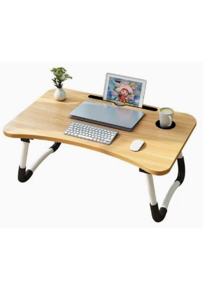 Foldable Laptop Table With Cup Holder Multicolour. 60 X 40cm - Image 1