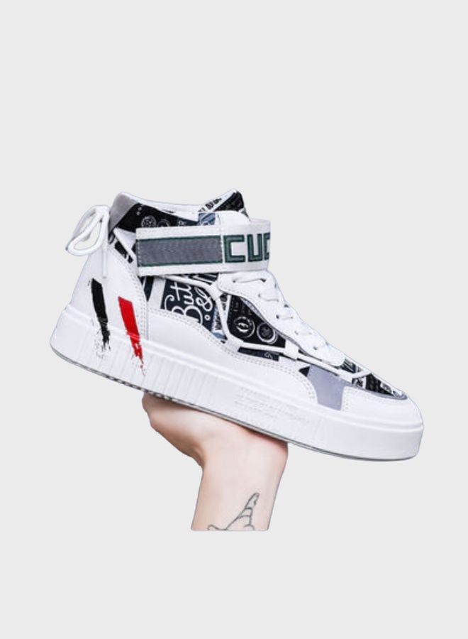 Beauenty Casual Lace-Up High Top Sneakers White/Black/Grey  - Image 1