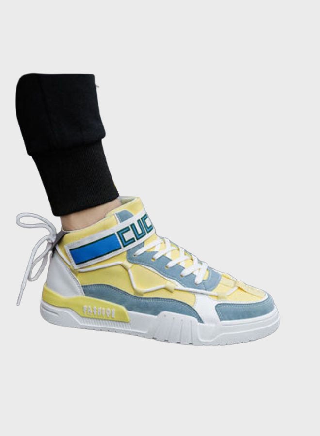 Beauenty Autumn High Top Sneakers Yellow/Blue/White  - Image 1