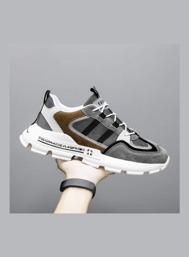 Beauenty Fashion Low Top Sneakers Grey/Black/Brown  - Image 1