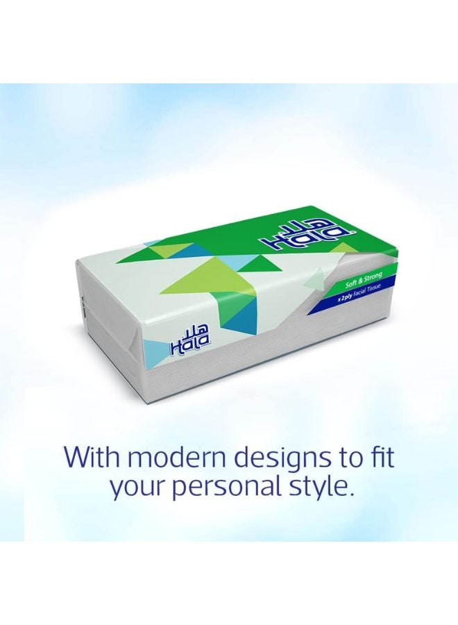 هلا مجموعة عبوات مناديل ورقية للوجه بطبقتين تضم 180 منديلاً مكونة من 10 قطع أبيض - Image 2