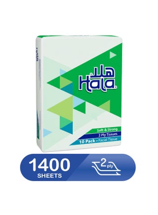 مجموعة عبوات مناديل ورقية للوجه بطبقتين تضم 180 منديلاً مكونة من 10 قطع أبيض - view 4