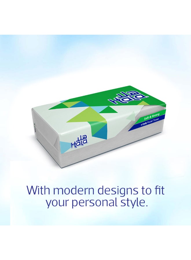 Hala Facial Tissues pack of 10 boxes, 140 Sheets X 2Ply, Package design may vary White - Image 2