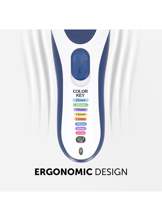WAHL WAHL Color Pro Cordless Hair Clipper Kit, Rechargeable Hair Clipper, Detail Trimmer, Mini Foil Shaver, 12 Colour Coded Comb Attachments, 60 Minutes Run Time, Blue/White Trimmer (09649-1627) Multicolour  - Image 5