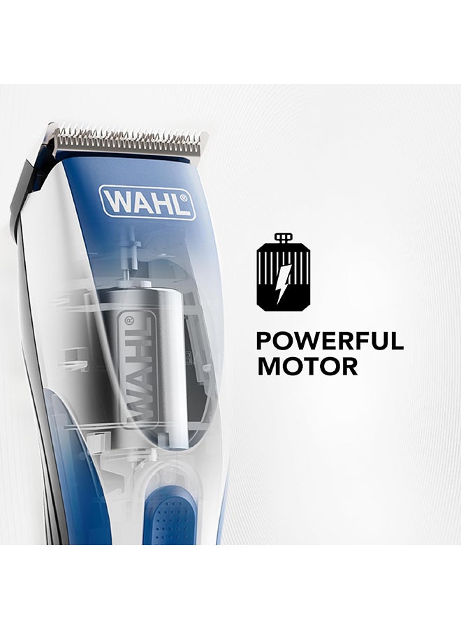 WAHL WAHL Color Pro Cordless Hair Clipper Kit, Rechargeable Hair Clipper, Detail Trimmer, Mini Foil Shaver, 12 Colour Coded Comb Attachments, 60 Minutes Run Time, Blue/White Trimmer (09649-1627) Multicolour  - Image 3