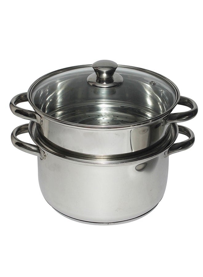 هوم بوكس قدر بخار إستيلو من طبقتين فضي 20سم - Image 2