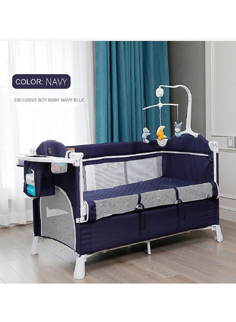 Playards Travel Bedside Crib With Comfortable Mattress Removable Wheels Diaper Changing Table Carry Bag And Musical Toys