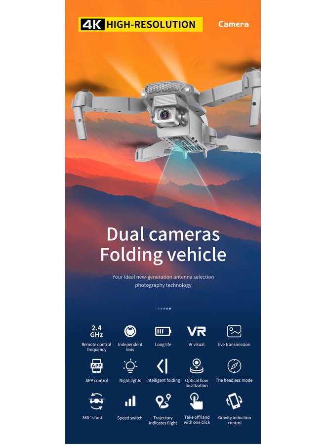 Generic - LS-E525 RC Drone with Camera 4K Drone Dual Camera WiFi FPV Drone Headless Mode Altitude Hold Gesture Photo Video Track Flight 3D Filp RC Qudcopter Assorted - Image 1