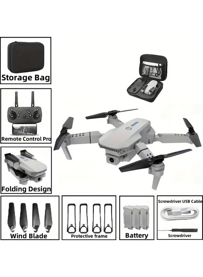 Generic - LS-E525 RC Drone with Camera 4K Drone Dual Camera WiFi FPV Drone Headless Mode Altitude Hold Gesture Photo Video Track Flight 3D Filp RC Qudcopter Assorted - Image 1
