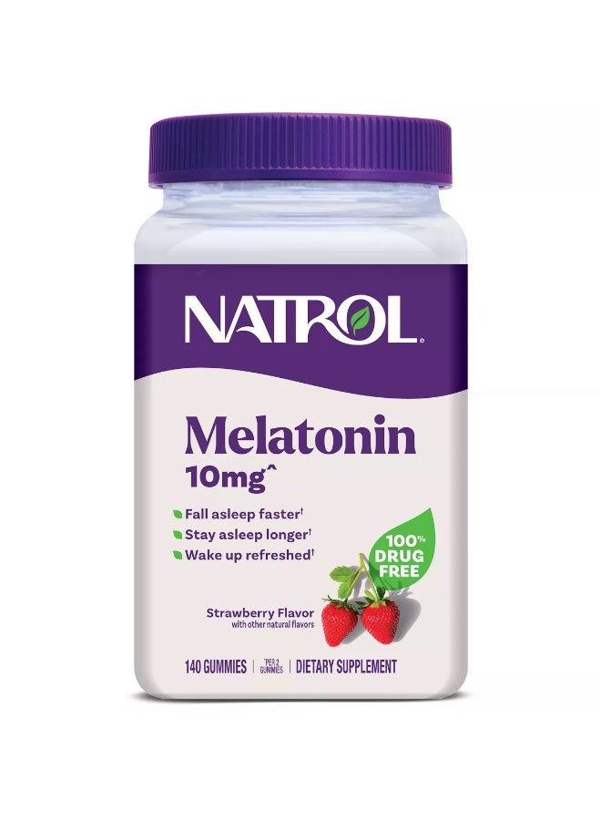 NATROL Melatonin Strawberry Flavor 10Mg 140 Gummies Packaging May Vary  - Image 1