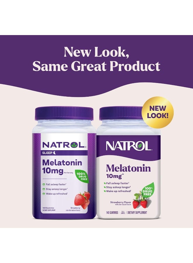 NATROL Melatonin Strawberry Flavor 10Mg 140 Gummies Packaging May Vary  - Image 3