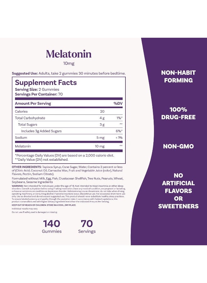 NATROL Melatonin Strawberry Flavor 10Mg 140 Gummies Packaging May Vary  - Image 4