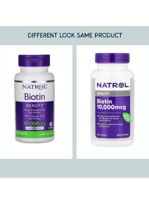 Beauty Biotin 10000 mcg Dietary Supplement - 200 Tablets