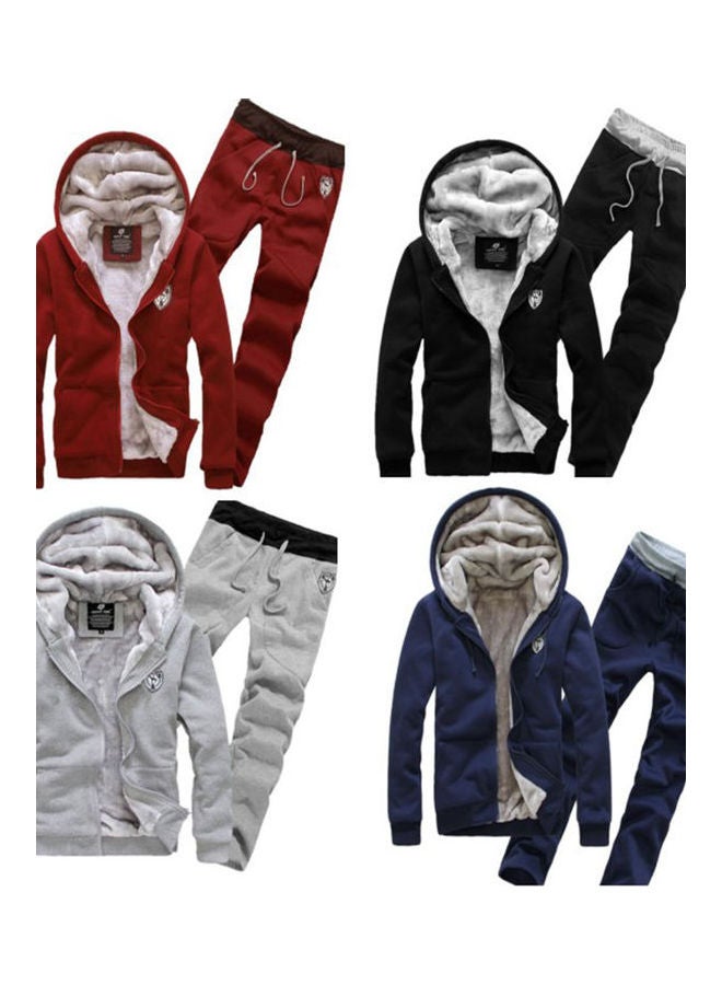 طَقم ملابس كاجوال فضفاضة مكون من سترة شتوية وسميكة مع بلوزة كارديجان وبنطال برباط أسود - Image 3