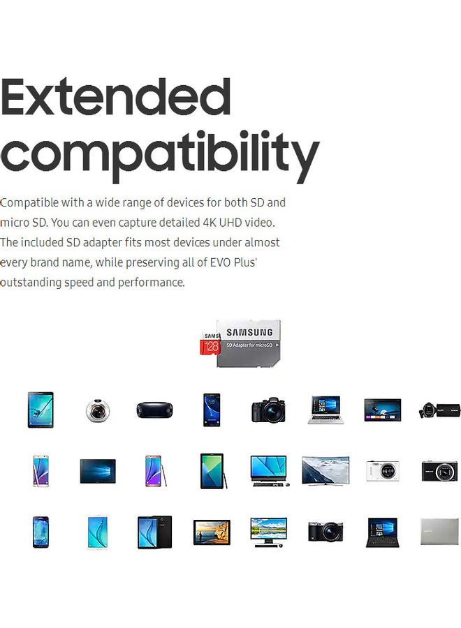 سامسونج بطاقة ذاكرة إيفو مايكرو ‎SDXC من سامسونج بسعة 128 جيجابايت، معدل نقل بيانات 100 ميجابِت في الثانية، سرعة قراءة من فئة ‎C10 و‎U1 و‎U3 برتقالي - Image 5
