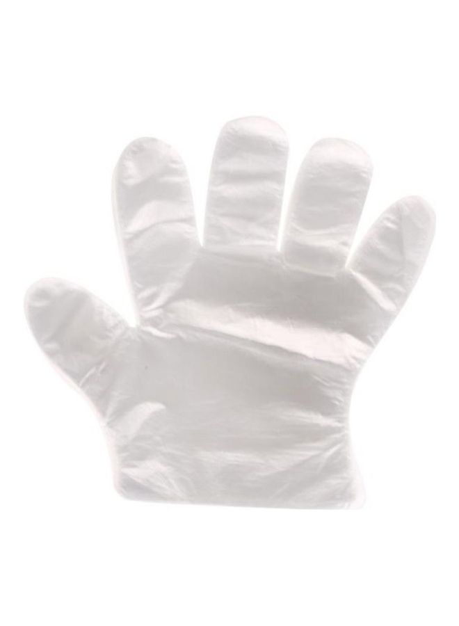 100-Piece Disposable Plastic Gloves Clear Large