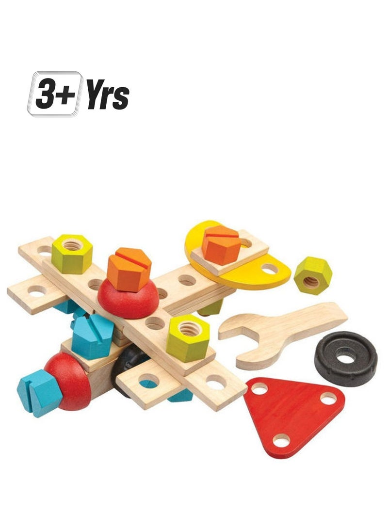 PlanToys - 5539 Plantoys Wooden Construction Set 40 3+ Years - Image 1