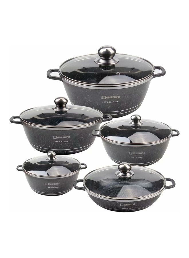 DESSINI 10-Piece Cookware Set Black  - Image 1