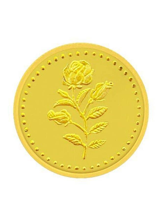 Javeri Jewellery 24 Karat 5g Gold Flower Design Coin - Image 1