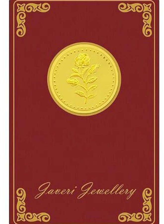 Javeri Jewellery 24 Karat 5g Gold Flower Design Coin - Image 3