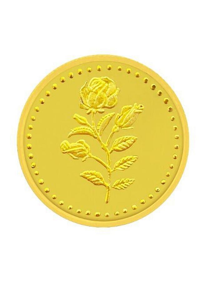 Javeri Jewellery 24 Karat 2g Gold Flower Design Coin - Image 1