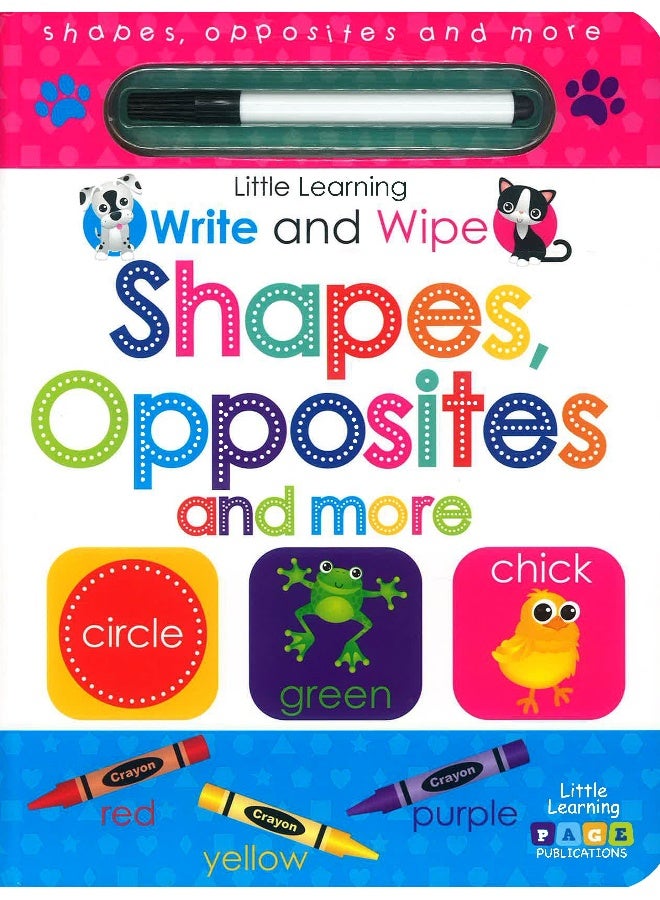 Little Learning Write And Wipe: Shapes, Opposites And More Hardcover English - Image 1