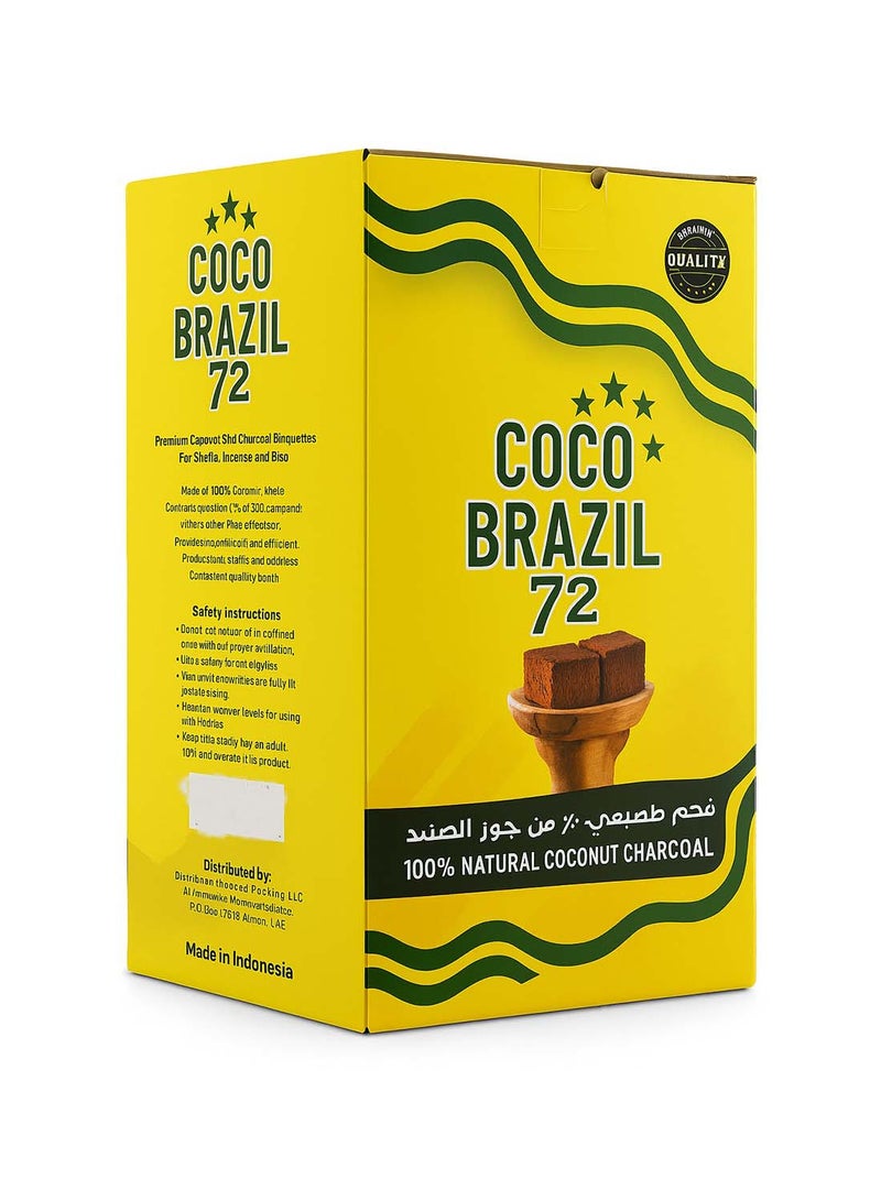 COCO BRAZIL 72-Piece Premium Natural Coconut Charcoal Black - Image 1