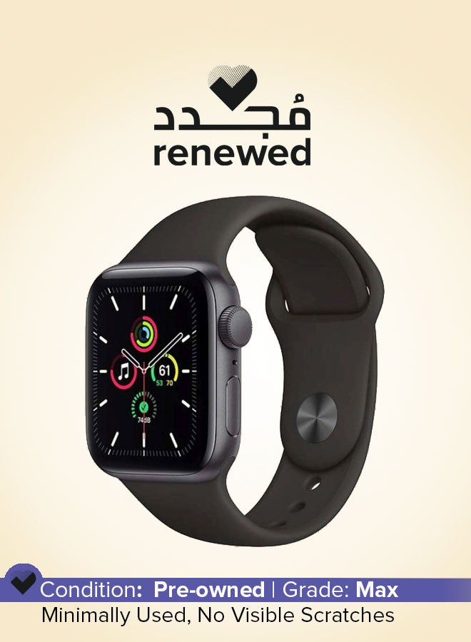 Apple Renewed - Watch SE-44 mm GPS Space Gray Aluminium Case with Sport Band Black  - Image 1