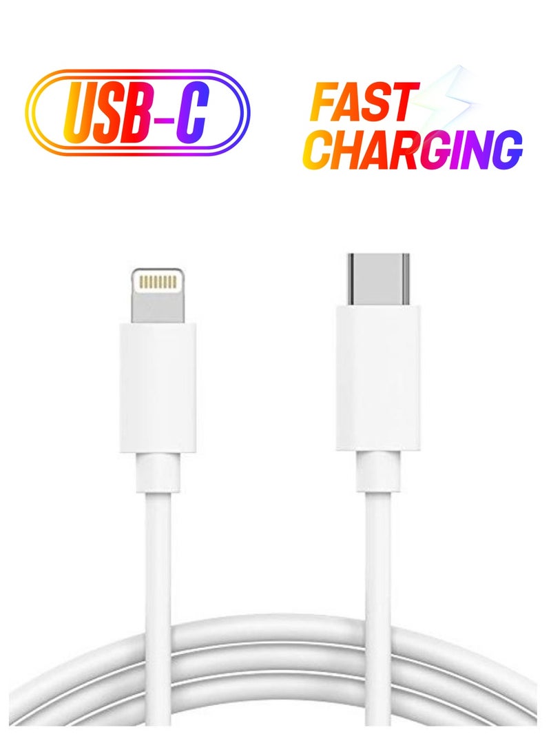Generic - MFi Certified Lightning to USB C Short Cable White - Image 1