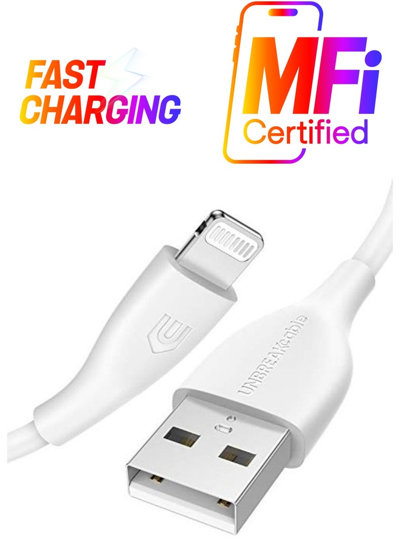 MFi Certified USB Fast Charging Lightning Cable For iPhone White - Image 1