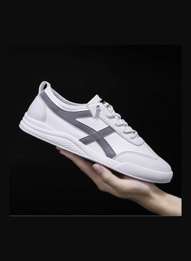 Beauenty Men's Lace-Up Detail Trainers White/Grey  - Image 1