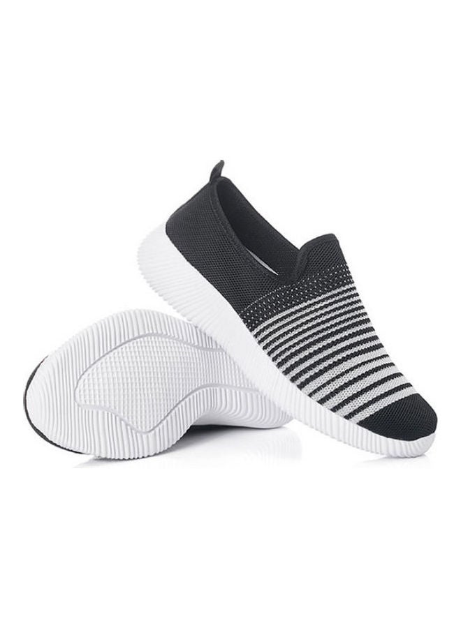 Beauenty Casual Stripe Detail Slip Ons Black/White - Image 1